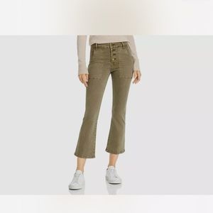 Frame Le Crop Mini Flare Jeans Dark Green Size 25